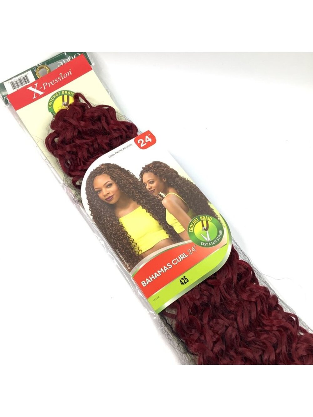 X-Pression Bahamas Curl Crochet Braid Hair Extensions 24" Color 425 Synthetic